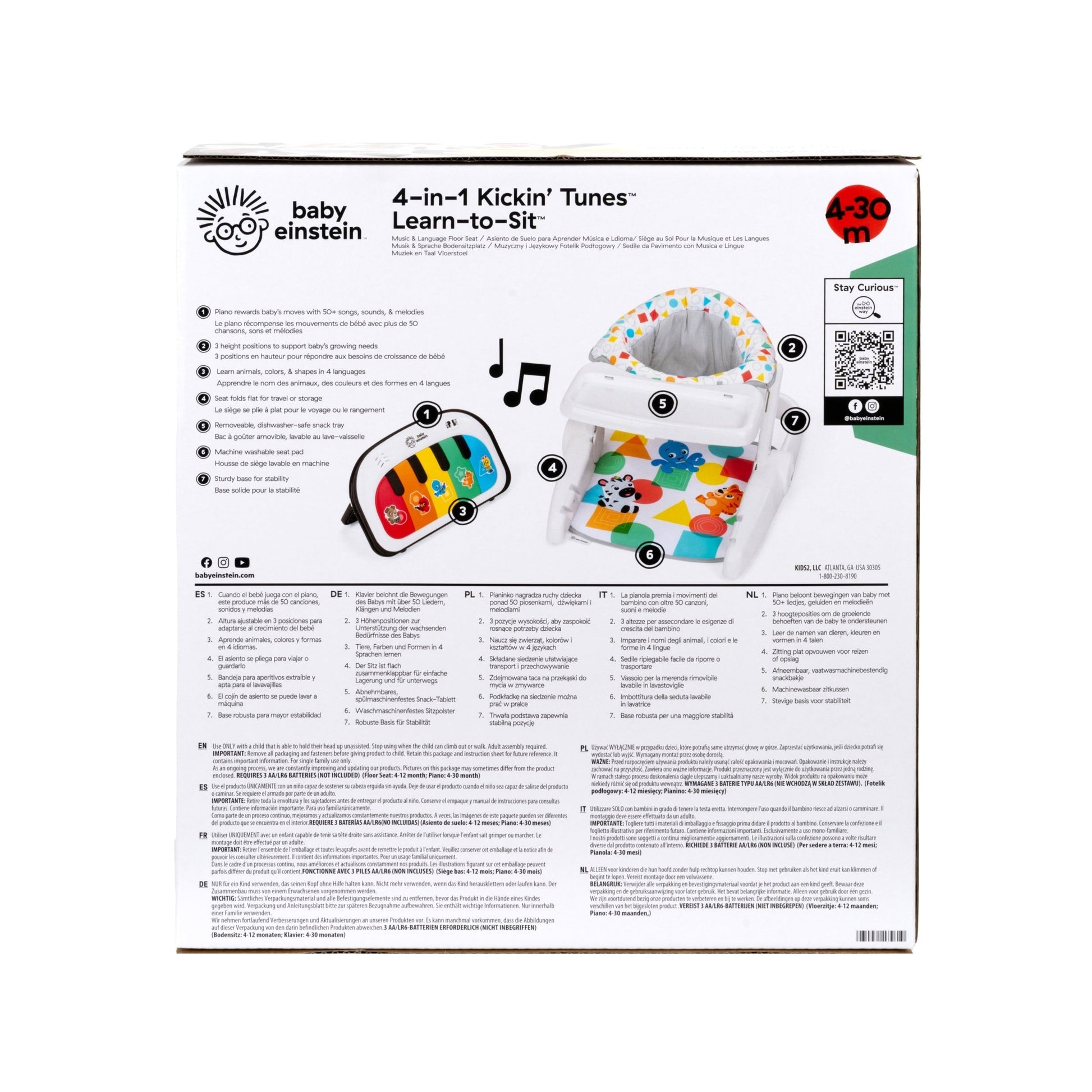 Baby Einstein™ Tappin' Tunes™ Learn - to - Sit™ 4 - in - 1 Sit - Up Floor Seat - Premium for Kids in Qatar | Toysaro.com